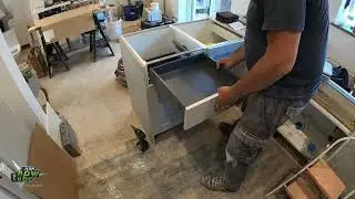 How I install new kitchen, install flat pack kitchen cabinets, stone worktop, built in fridge, oven.
