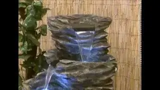 4 Tier Rock Cascade Water Feature with Lights