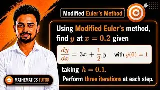 Modified Euler’s Method | dy/dx = 3x + ½y | 3 Iterations + Calculator Trick | Find y(0.2)