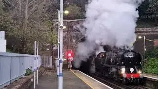 Bullied pacific 4-6-2 35028 clan line on the 1Z86 sussex belle with 47812 in tow at st Leonards 