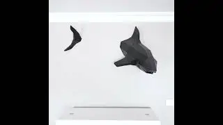 OTTOCKRAFT&trade; 3D Metal Arts SHARK | 3D Metal Geometric Shark Wall Decor