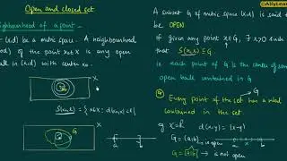 15. Open and Closed Set of a Metric Space - Introduction