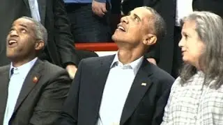 Raw: Obama Attends Bulls Home Opener