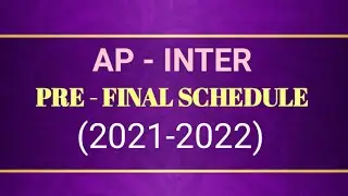 AP INTER PREFINAL EXAMS TIMETABLE //2022 PREFINAL EXAM SCHEDULE @DRPUSAPATIRAVIKANTHAREDDY