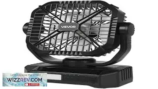 VEVOR Solar Fan For Camping 10400mAh Portable 8 Inch