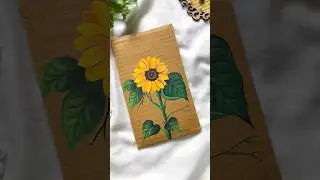 Painting On Cardboard🌻#painting #art #tutorial #shorts #trending #youtubeshorts #drawing #diy