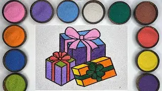 Colorful Gift Boxes Sand Painting | Mesmerizing Sand Art