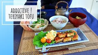 JAPANESE FOOD RECIPES -DINNER- / teriyaki tofu with rich ceamy egg sauce!