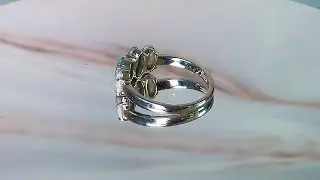 Sterling Silver eternity style Black Opal ring