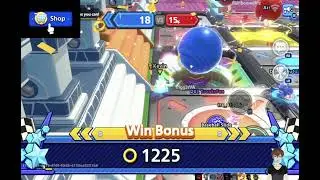 Last minute win by the blue team