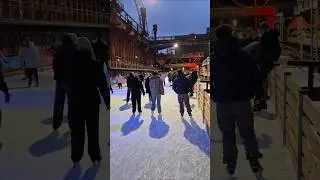 Outdoor ice-skating disco in Essen (Germany)