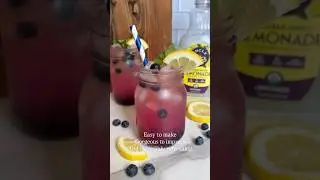 Sparkling Blueberry Lemonade! No added sugar, no artificial colors, and incredibly refreshing!