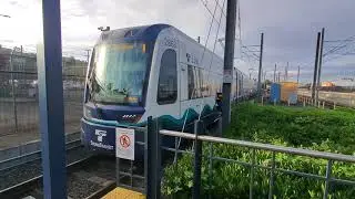 Sound Transit Link Light Rail Siemens S70 LRV Pulling into Station