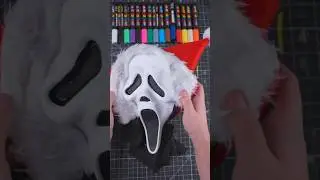 I Repainted Ghostface&rsquo;s Mask for Christmas! VERY Satisfying!   #art #christmas #shorts