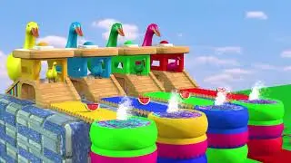 Long Slide Game with Zebra Cow Tiger Pig 3d Animal Game Funny 3d Animals Race #8