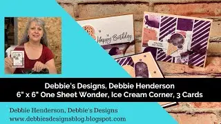 One Sheet Wonder with Stampin' Up! Ice Cream Corner, 3 Cards