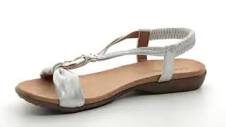 Heavenly Feet Campari 9115-01 Silver Flat Sandals