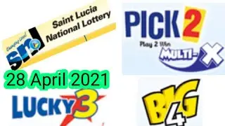 Saint Lucia National Lottery Pick 2/Lucky 3/Big 4 Best Number for ( 28 Apr. 2021 ) just try