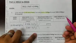 Mole to Mass Stoichiometry Conversion