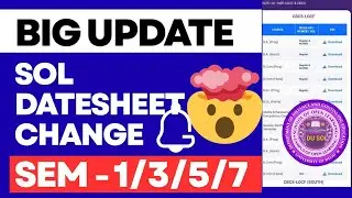 DU SOL DATESHEET CHANGE 😱 ALL COURSES SEMESTER 1/3/5/7 EXAMS 2025 26 BIG UPDATE SOL 