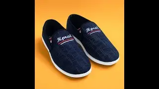 Hpral Mens Slip Ons Casual Trainers-Navy-NA12396