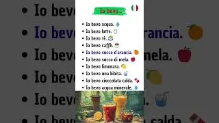Impara l&rsquo;italiano: [Io bevo&hellip;] frasi facili #italiaonline #italianoa1