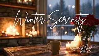 Winter Serenity ❄️ Fireplace & Roses | Relaxing Piano & Guitar Music for Sleep, Reading & Study