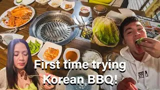 Couple Tries Korean BBQ For The First Time || First Vlog