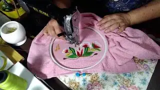 Bordado na Máquina Doméstica  - Toalha de Rosto...(Iniciantes). Home Machine Embroidery
