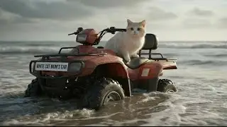 White Cat Mom&rsquo;s Car Gets Stuck on the Beach | Cute Cat Adventure & Cat Life Story