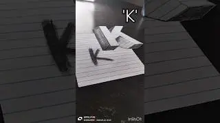 3D Art On Paper | how to draw 3d letter 'K' #shorts #viral #3d #3dletters