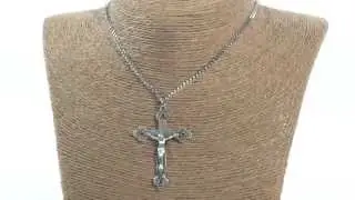 Sterling Silver Crucifix Pendant with Ruby Stones | The Catholic Company