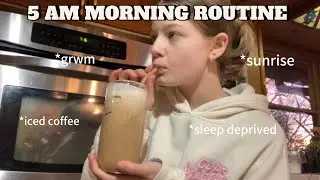 5 AM SCHOOL MORNING ROUTINE (vlog style) *skincare, coffee, sunrise and more!!*