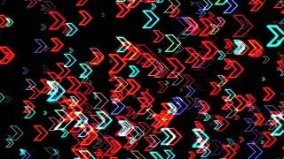Animation Neon an Arrow Particle Trails in Seamless Loop / 4K / 60min