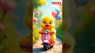 Cute Chick Riding a Pink Scooter 🐥💨 | Fun & Adorable Duckling Moments