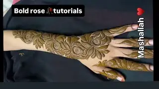 Bold rose 🌹 tutorials #dubaidesign #mehndi #tutorial #tips #ideas #howto #trending #like #share