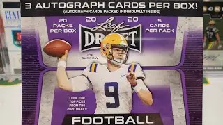 2020 Leaf Draft Hobby Blaster Box Opening. 3 Autos per Box