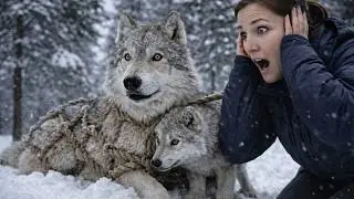 Incredible Rescue of a Mother Snow Wolf Trapped by Human Net