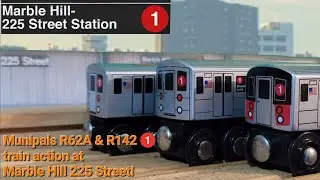 MTA Munipals R62A & R142 1 Train Action at Marble Hill - 225th Street