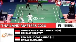 THAILAND MASTERS 2026 | CARNANDO/ MAULANA VS M ARDIANTO/ R HIDAYAT | BABAK SEMIFINAL BADMINTON