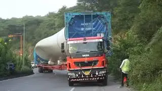 First' Time india. Longest 90 mitter Windmill Blade transfer Tuticorin port To Raichur karnataka 