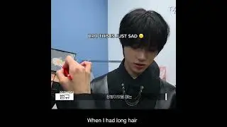 Short haired BEOMGYU sad because nobody liked his new hair :(