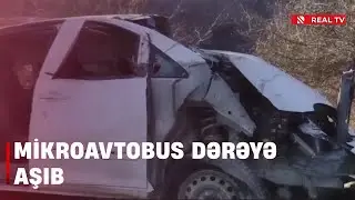 Mikroavtobus dərəyə aşıb / Qəza nəticəsində 7 nəfər xəsarət alıb