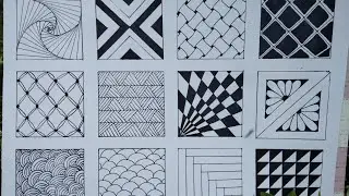 12 Zentangle Patterns || Easy Pattern