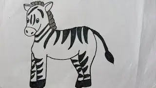 how to draw zebra 🦓||draw zebra step by step||zebra drawing