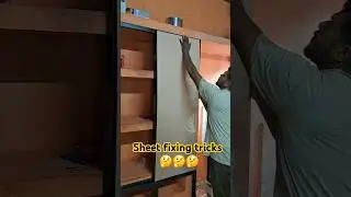 sheet fixing tricks #trending #wardrop #woodworking #wood #woodenalmari #carpentry #sheet #diy