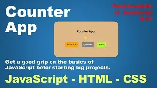 Counter App, Made with JavaScript HTML and CSS