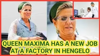 Queen Maxima  ditches her usual glam attire for a lab coat & safety glasses as she visits a factory