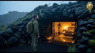 Man Discovers and Builds a Hidden Survival Sanctuary Under a Volcanic Cliff
