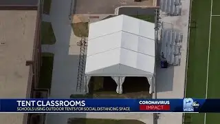 Tent classrooms go up at some schools